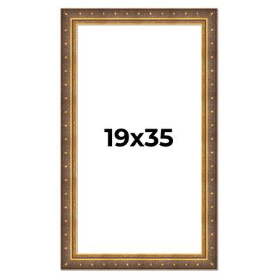 19x35 Frame Gold Real Wood Picture Frame inches Interior Frame Depth 1 inches Museo Bronze Ornate Photo Frame with UV Acrylic