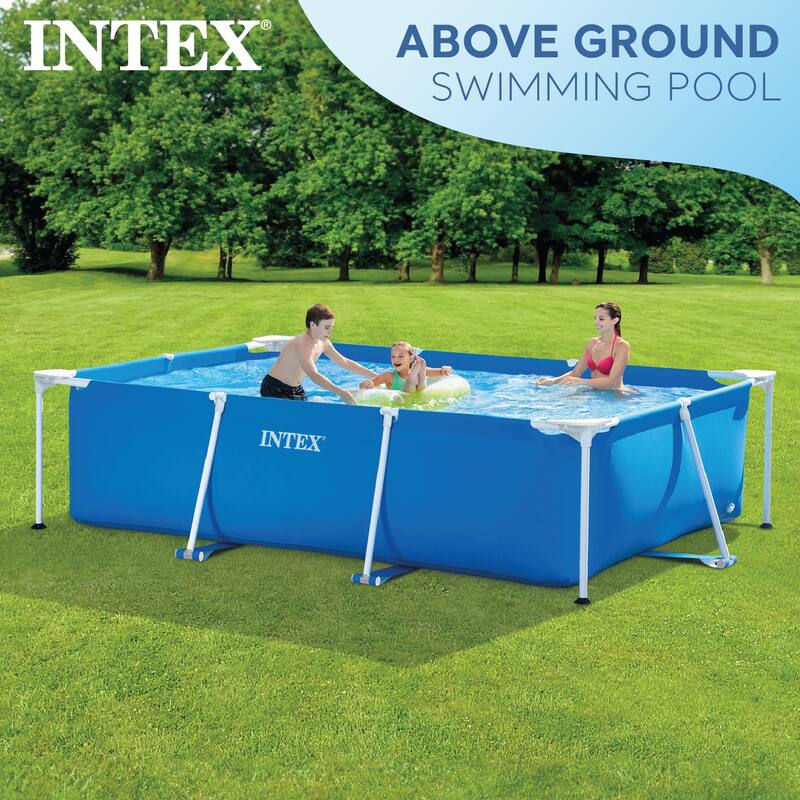 Intex 86" x 23" Rectangular Frame Above Ground Outdoor Splash Swimming Pool