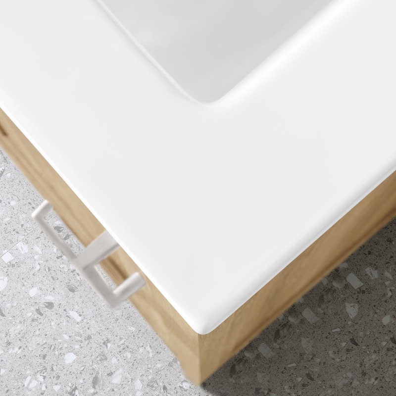 Ove Decors Kansas 18" Bathroom Vanity Top and Backslplash, White Oak