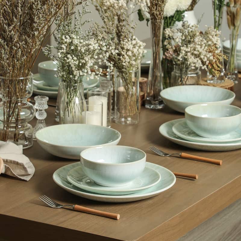 Stone Lain Riley Stoneware Dinnerware Set with Reactive Glaze