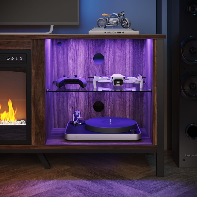 TV Stands with Fireplace for 75 inch TVs Gaming Entertainment Center TV