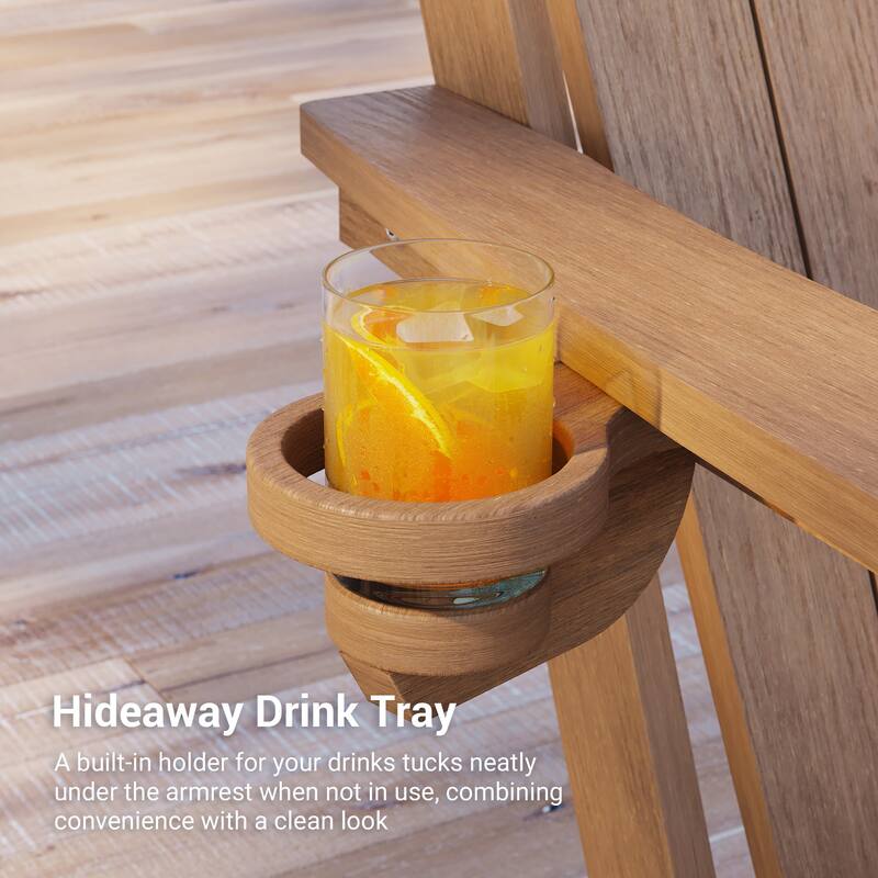 Foldable HDPE Adirondack Chair All-Weather W/ Cup Holder