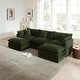 preview thumbnail 130 of 162, Cloud Chenille Upholstered Modular Sectional Sofa with DIY Combination Design Green 3-Seater Sofa+Ottomans*2