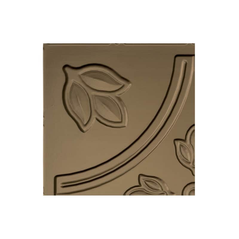 FASÄDE Traditional Style 5 Decorative Vinyl 2ft x 2ft Lay in Ceiling Panel in Argent Bronze (5 Pack) - 12in x 12in Sample - Argent Bronze