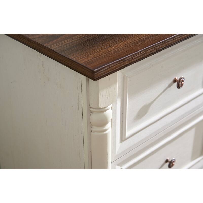 Farmhouse Style 6 Drawer Dresser Chest