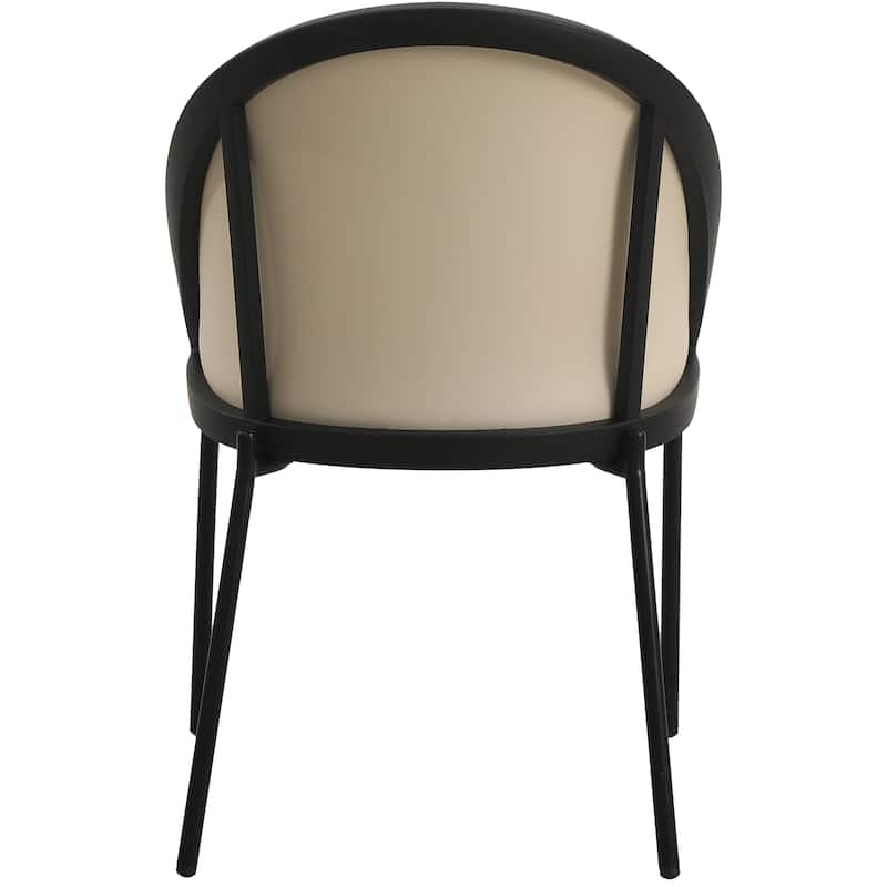 Urbane Dining Chair in Vinyl Fabric with Curved Back and Stainless Steel Legs Set of 2