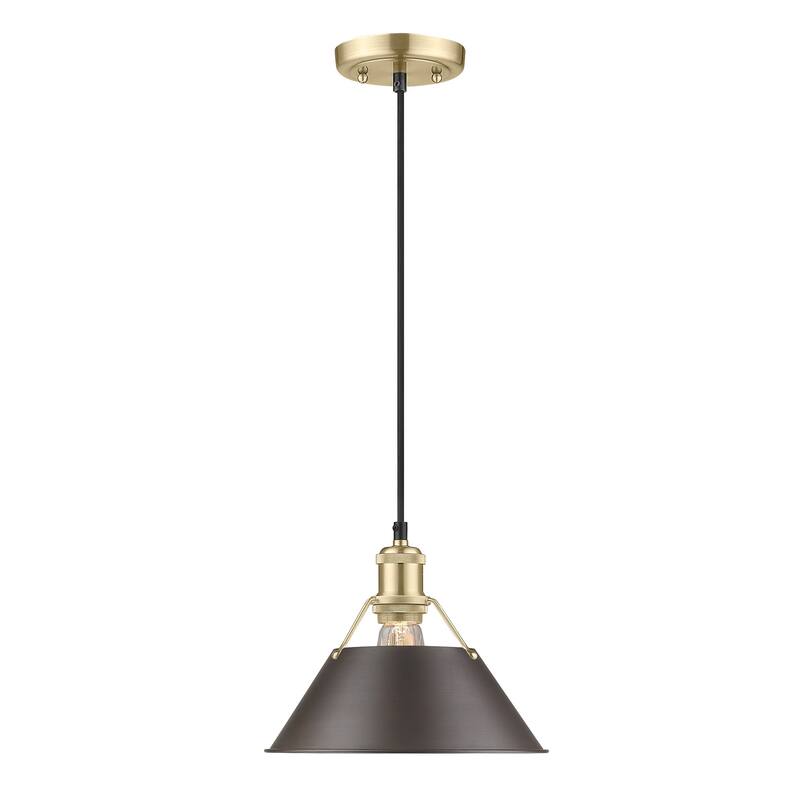 Orwell 10" Wide Medium Pendant in Brushed Champagne Bronze with Rubbed Bronze - Gold