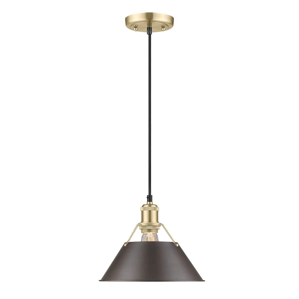 Orwell 10" Wide Medium Pendant in Brushed Champagne Bronze with Rubbed Bronze - Gold
