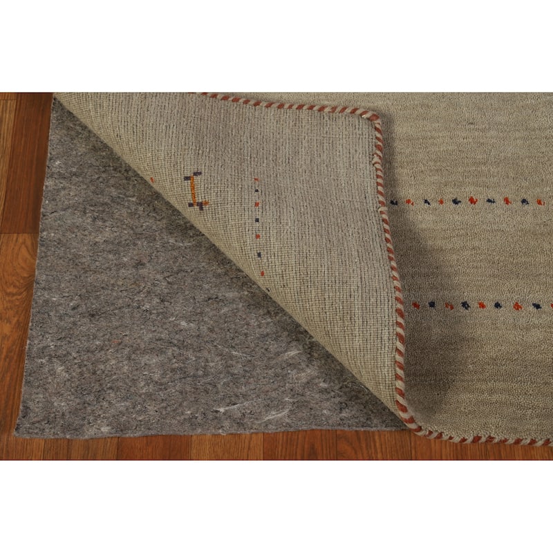 Hand Knotted Oriental 100% Wool Carpet Tribal Tribal Green Gabbeh Area Rug - 6' 6'' X 4' 7''