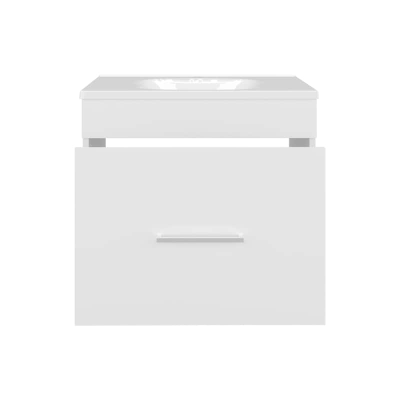 Bathroom Vanity with Clean and minimalist design, 1 Drawer, White,easy to assemble
