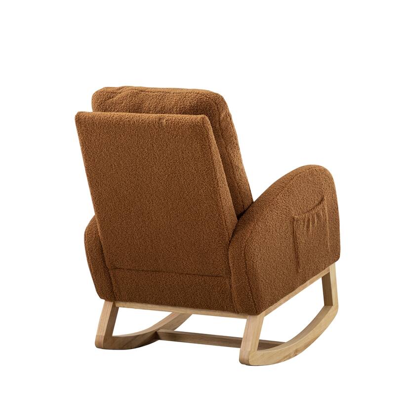 Nursery Rocking Glider Chair with High Back and Side Pocket
