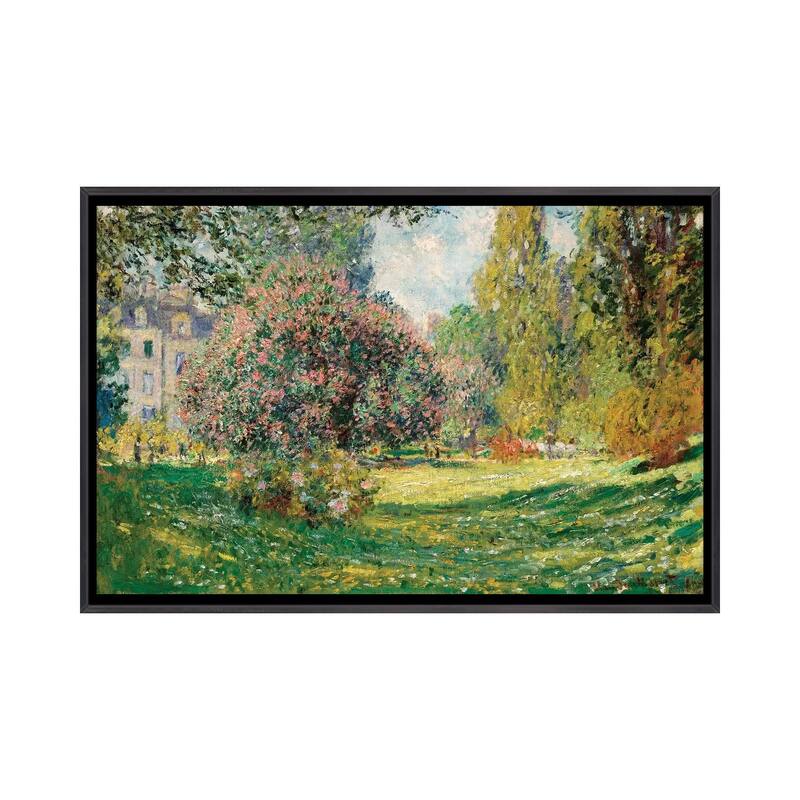 iCanvas "Landscape-The Parc Monceau" by Claude Monet Framed - Ebony - 32x48