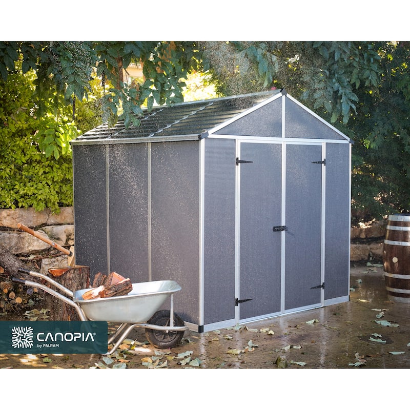 Rubicon 8ft. Dark Grey Polycarbonate Garden Storage Shed
