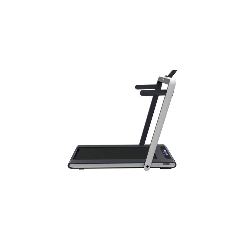 2-in-1 Electric Treadmills, Portable Folding Treadmill, Under Desk Walking Jogging Machine with Remote Control Slim Treadmill - White