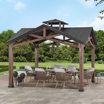Sunjoy Bella 12.5 ft. x 12.5 ft. Cedar Framed Gazebo
