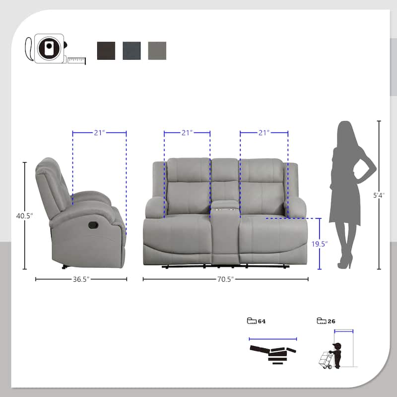 Sherwood Manual Double Reclining Loveseat