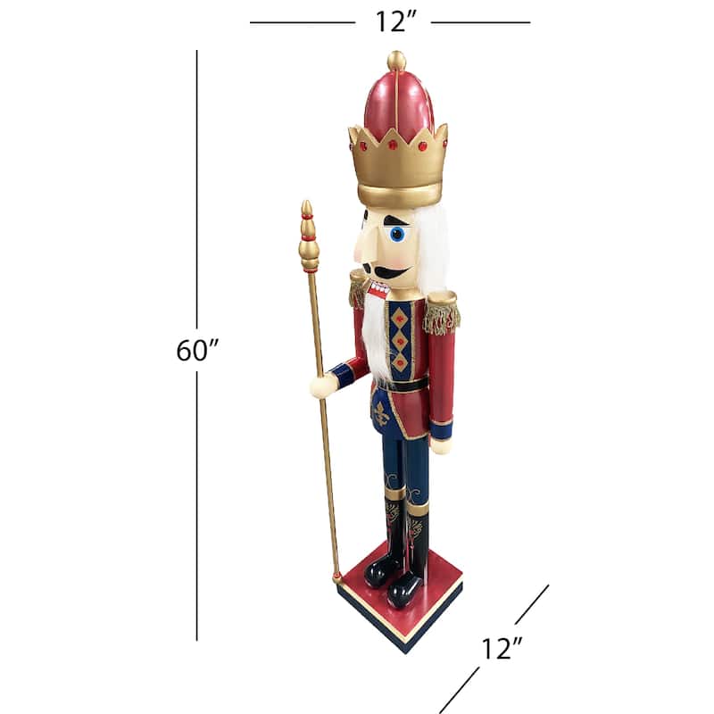 60 inch Bejeweled King Nutcracker - red