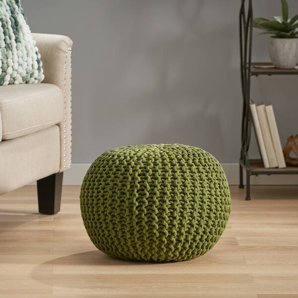 slide 2 of 64, Moro Handcrafted Modern Cotton Pouf by Christopher Knight Home