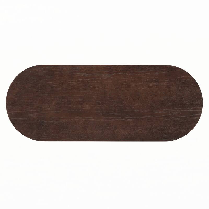 Retro Console Table with Curved Design,Espresso
