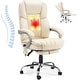 preview thumbnail 70 of 75, EROMMY Heated Massage Reclining Office Chair, 300 Lbs Capacity Beige