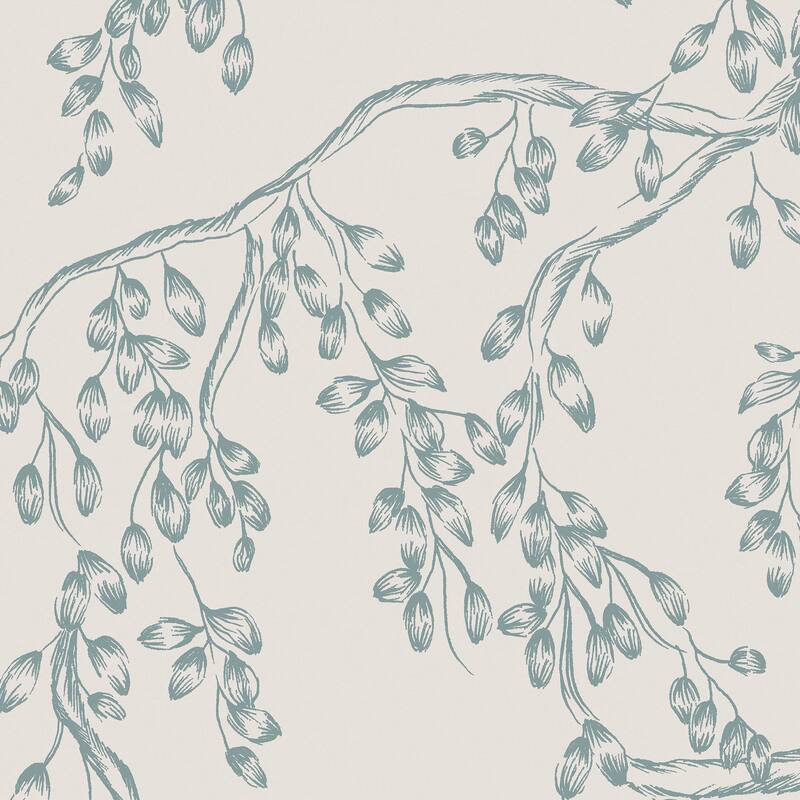 Laura Ashley Rainham Willow Newport Blue Wallpaper