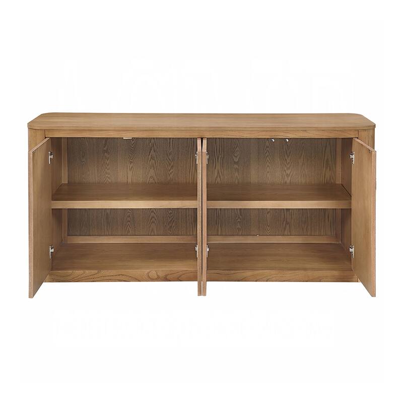 4 Doors Wooden Server in Oak Finish