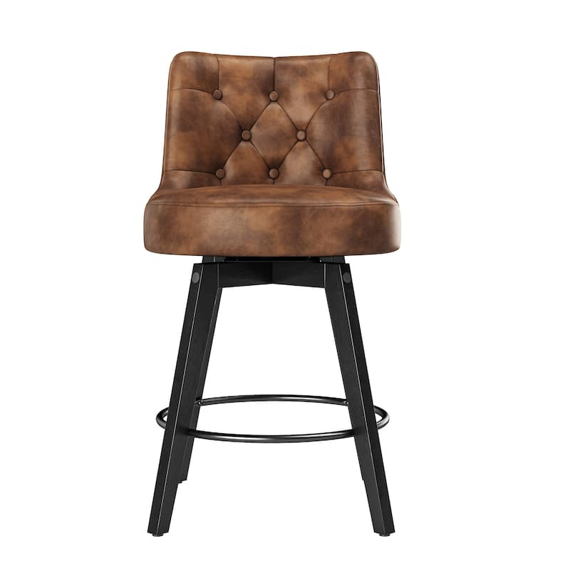 LUE BONA 26" Counter Height Bar Stools Swivel Bar stool with Backs - 26" H