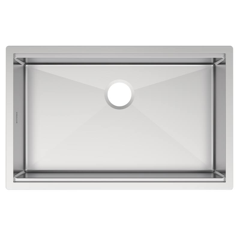 Whitehaus Undermount Single Bowl 16 Gauge Brushed Stainless Steel Workstation Sink With Accessories