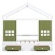 preview thumbnail 6 of 6, Olive Green Twin Wood House Bed with Drawers, Window Decoration