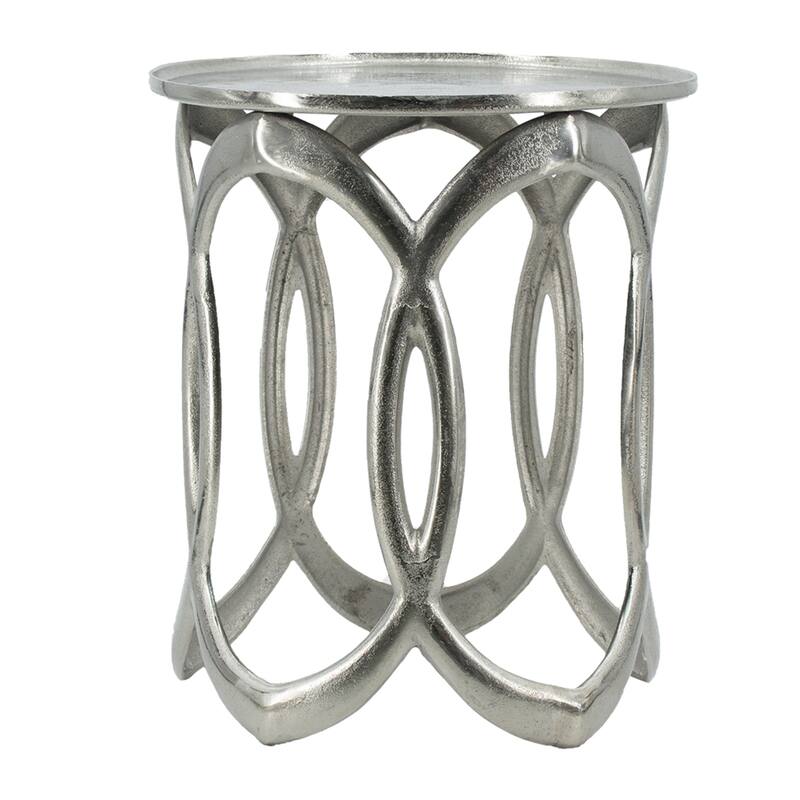 Round Aluminum Nesting Side Tables - 19.75" - Silver - Set of 2