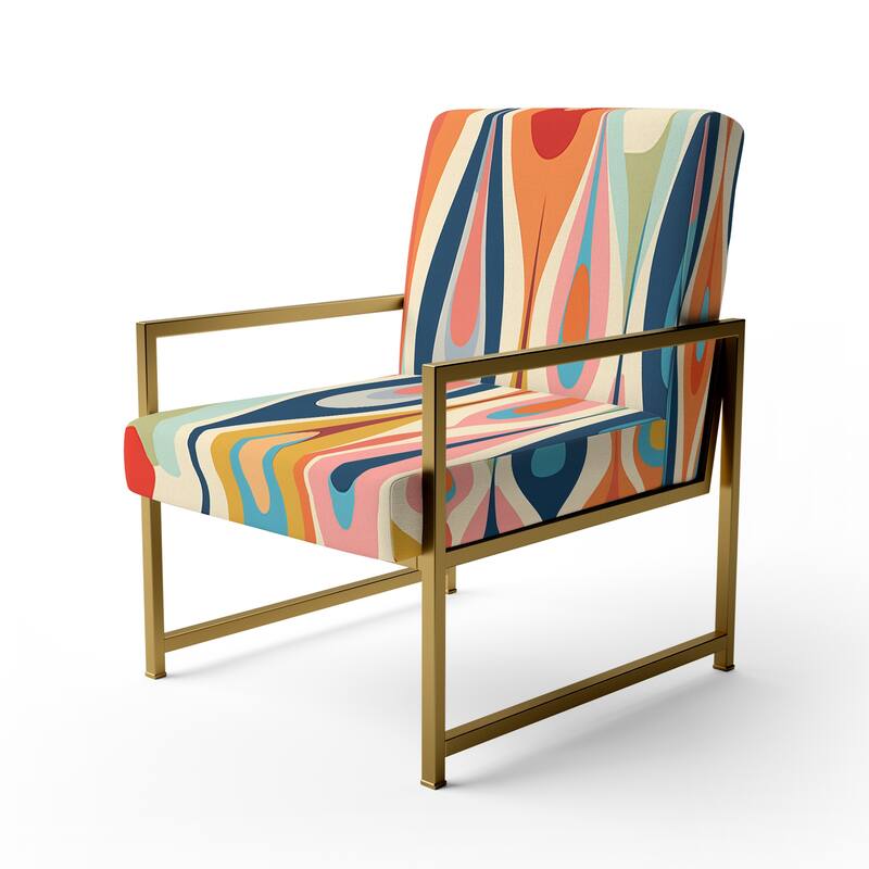 Designart "Retro Abstract Drops XI" Upholstered Modern Geometric Accent Chair and Modern & Contemporary Arm Chair