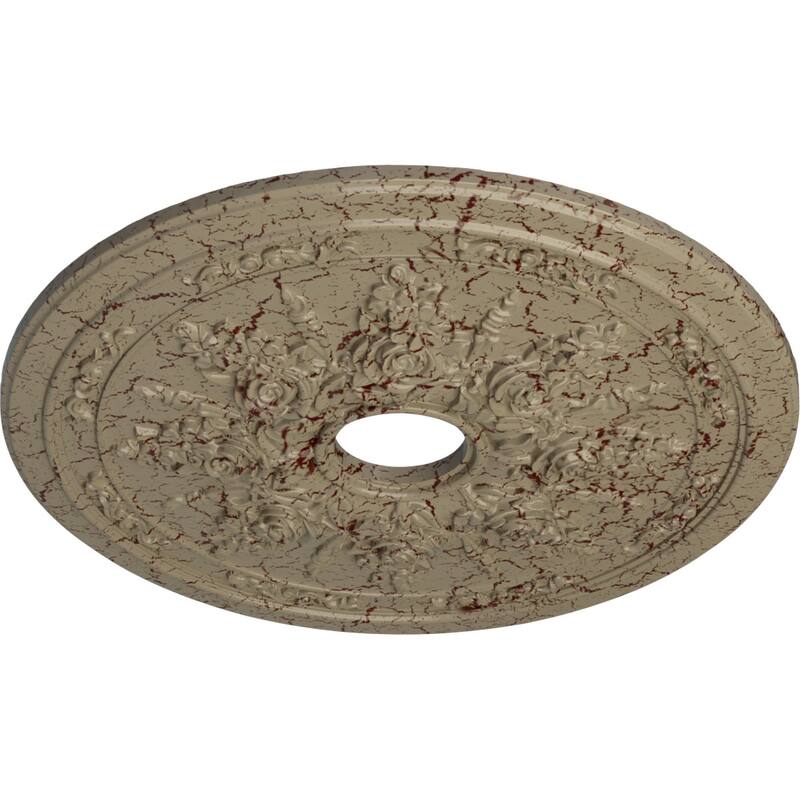 23 5/8"OD x 4"ID x 1 1/2"P Rose and Ribbon Ceiling Medallion