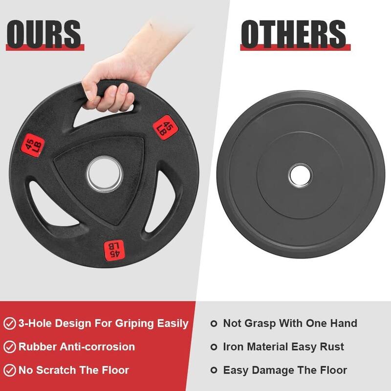 Weight Plates 2-Inch Rubber Bumper Plates, Olympic Weight Plates