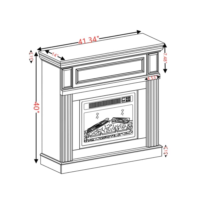 GDFStudio - Hearthstone Traditional Storage Electric Fireplace with Mantel and Realistic LED Flame