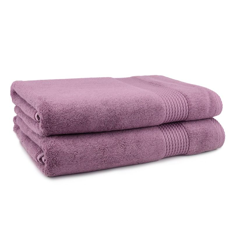 East'N Blue Lara Turkish Cotton Bath Towel (Pack of 2) - Damson