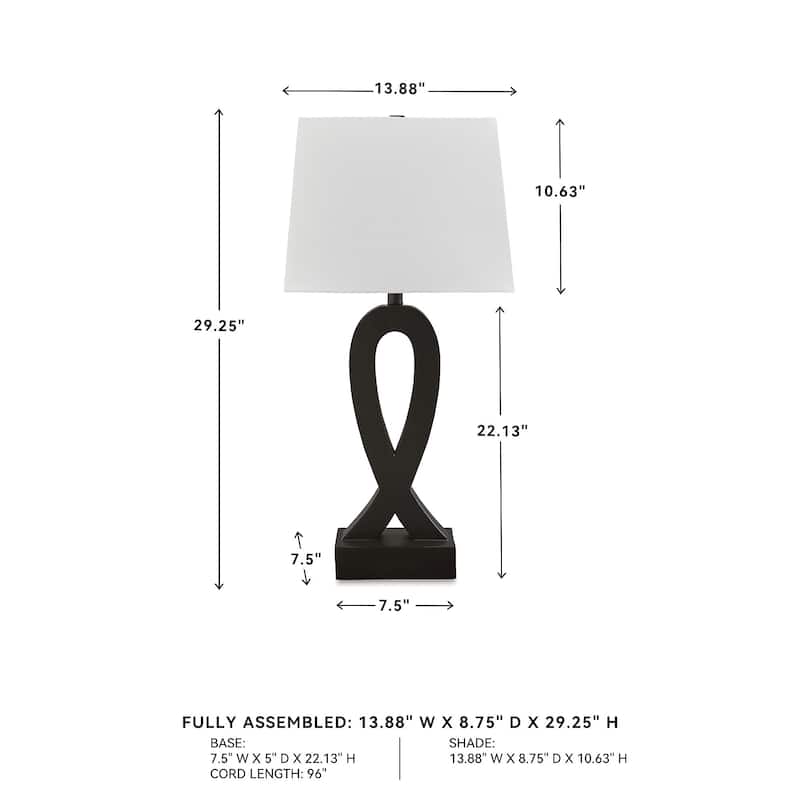 Signature Design by Ashley Markellton Black Table Lamp (Set of 2) - 14"W x 9"D x 29"H