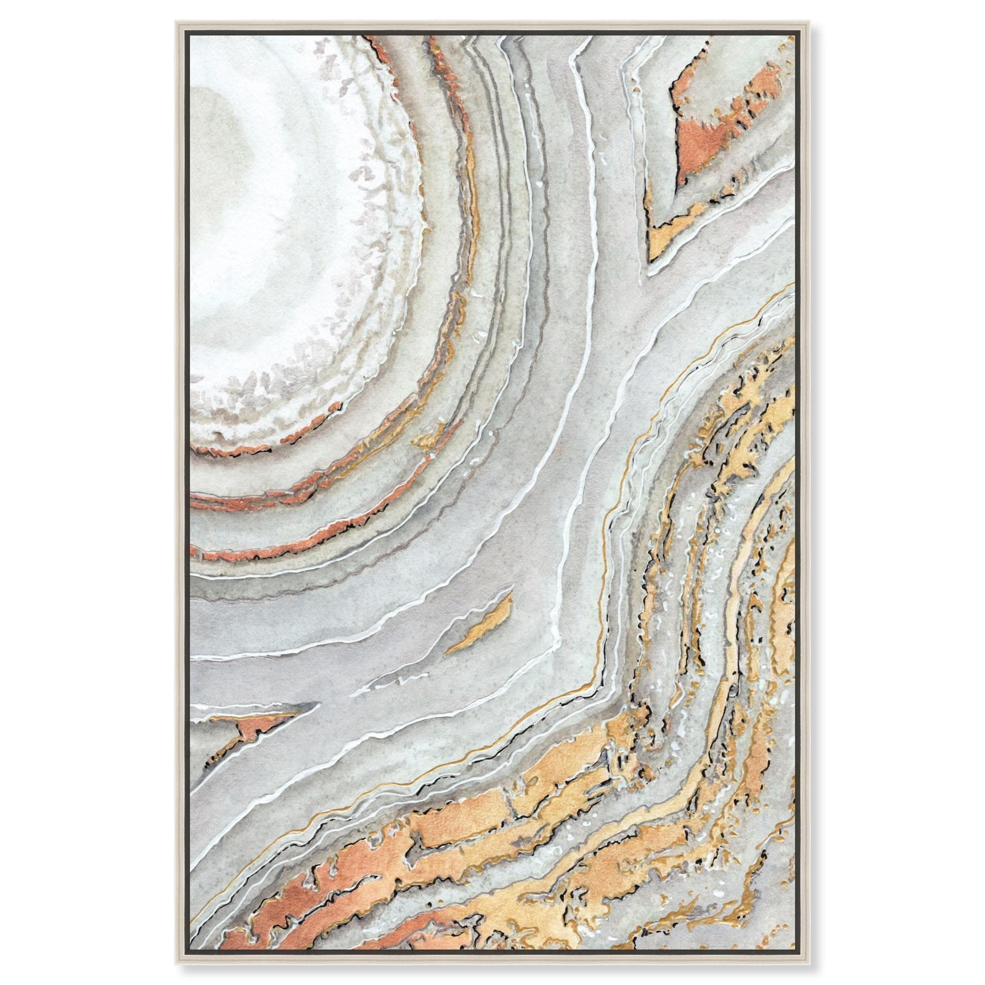 White Gold Canvas Elegant White and Gold Art by Art Remedy