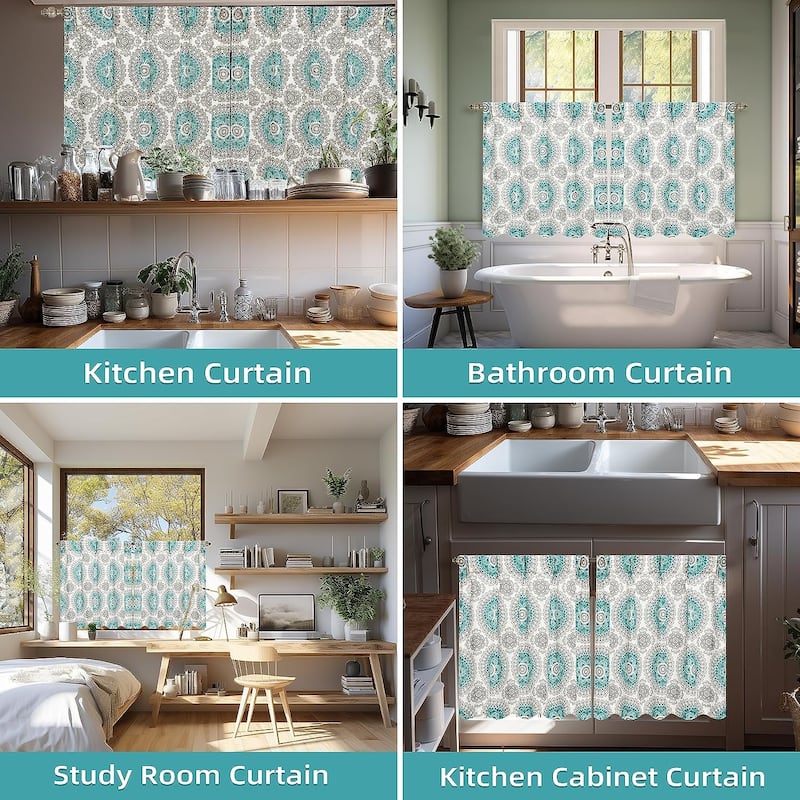 DriftAway Pinch Pleat Kitchen Curtains Linen Textured 30×36