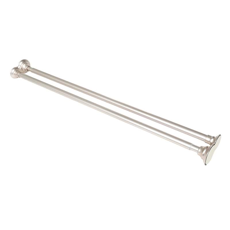Utopia Alley 72-Inch Adjustable Rust-Proof Aluminum Double Shower Curtain Tension Rods, Includes Shower Liner and Shower Hooks