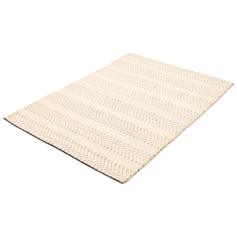 ECARPETGALLERY Braid weave Sienna Cream Wool Rug - 5'1 x 7'6
