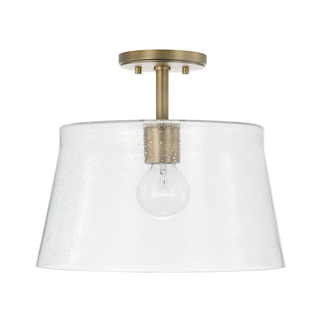 Baker 1-light Pendant/ Semi-Flush Mount w/ Clear Seeded Glass