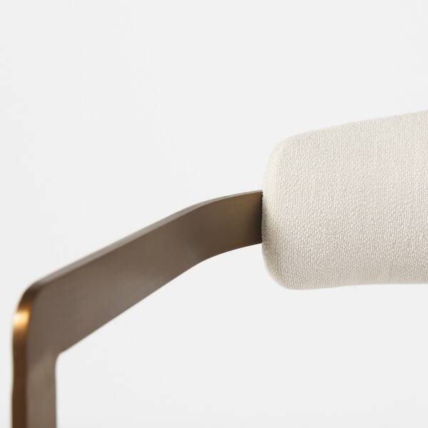 Cream Fabric Seat With Gold Iron Frame Dining Chair
