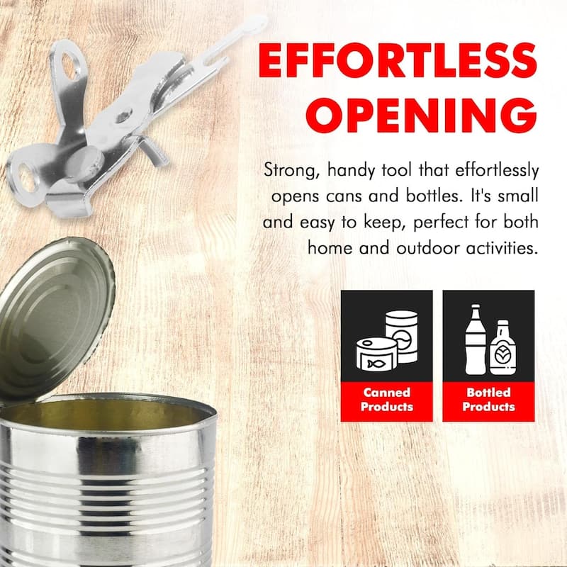 Chef Craft 4" Long Butterfly Manual Can Opener - Compact Size for Camping or Taking with a Lunch