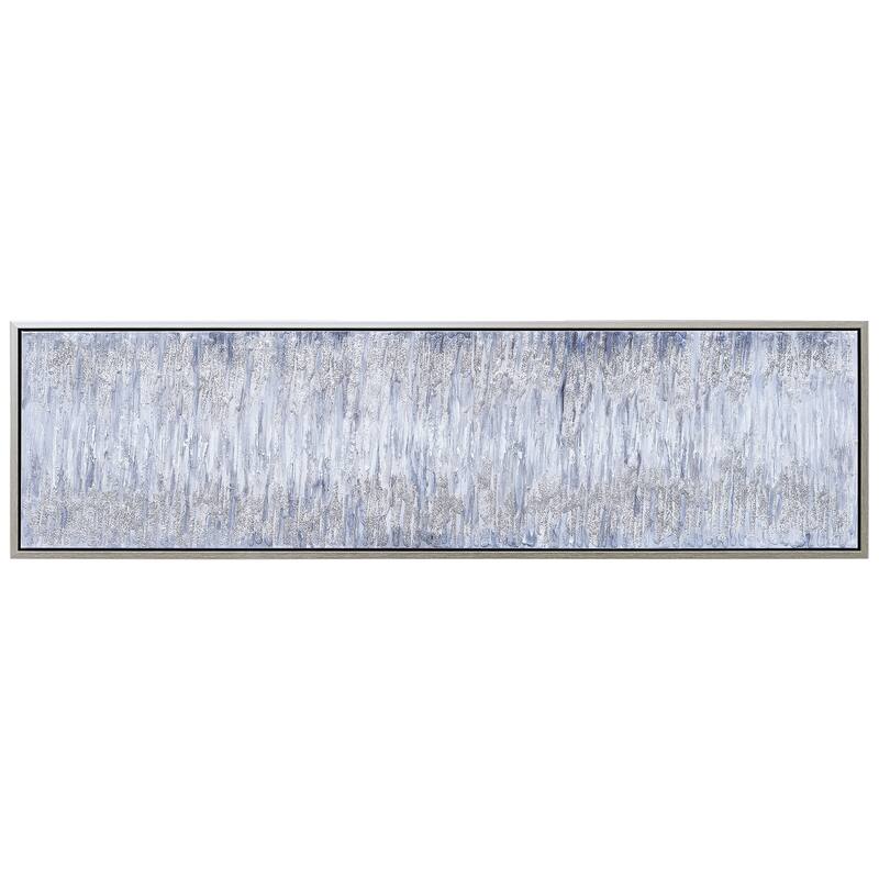 Gray Field Textured Glitter Hand Painted Canvas Wall Art