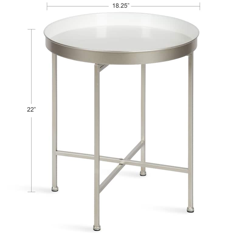 Kate and Laurel Celia Round Metal Side Table - 18.25x18.25x22