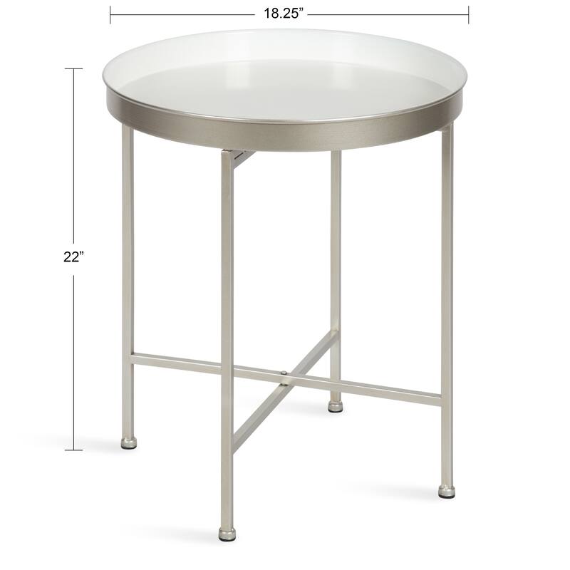 Kate and Laurel Celia Round Metal Side Table - 18.25x18.25x22