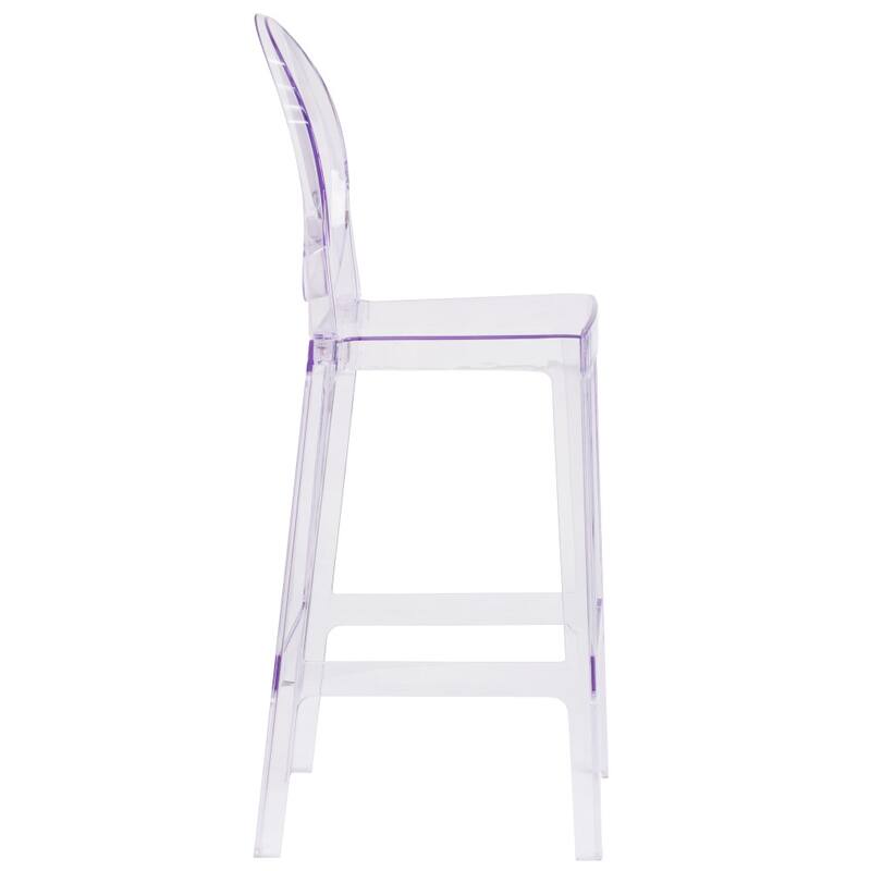 4 Pack Ghost Transparent Crystal Barstool with Oval Back