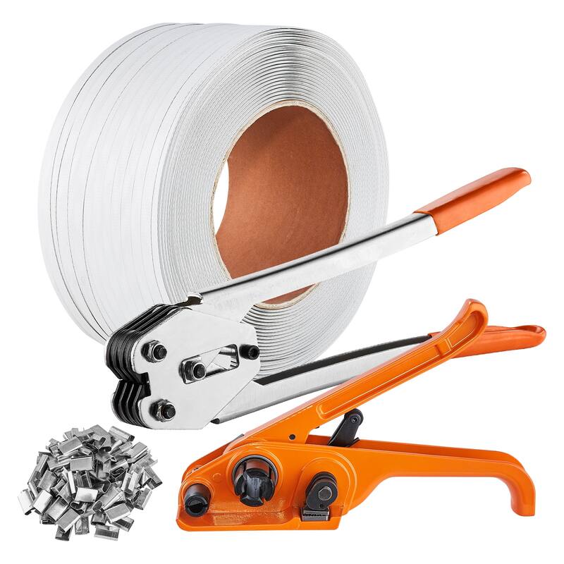 Banding Strapping Kit with Strapping Tensioner Tool, Banding Sealer Tool, Pallet Packaging Strapping Banding Kit - PP, 3280 ft Length