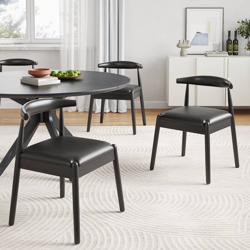 47.2" Solid Wood Round Dining Kitchen Table for 4-6 People with Intersecting Pedestal Base