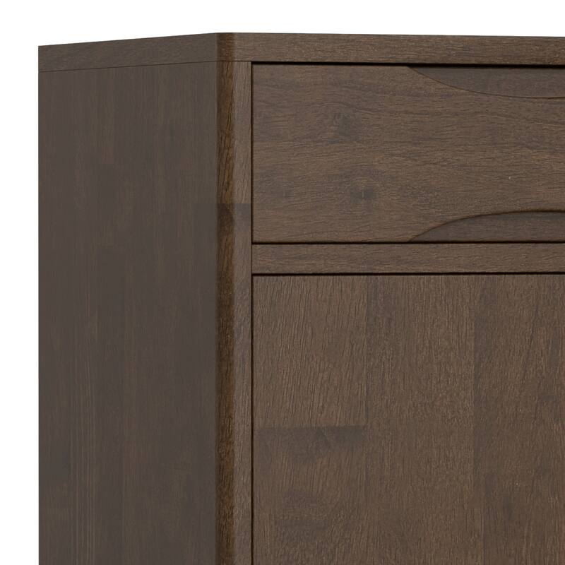 Simpli Home Harper Solid Wood 40 inch Storage Cabinet in Walnut Brown (Set of 2) - 40" W x 15 "D x 36" H